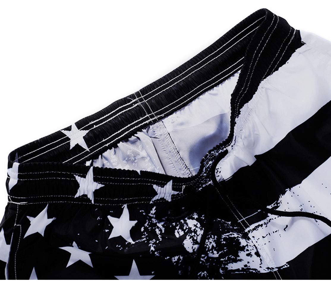Ophestin Men Swimming Trunks Board Shorts - Quick Dry Beach Shorts with Fun Print Tropical Swim Trunks
