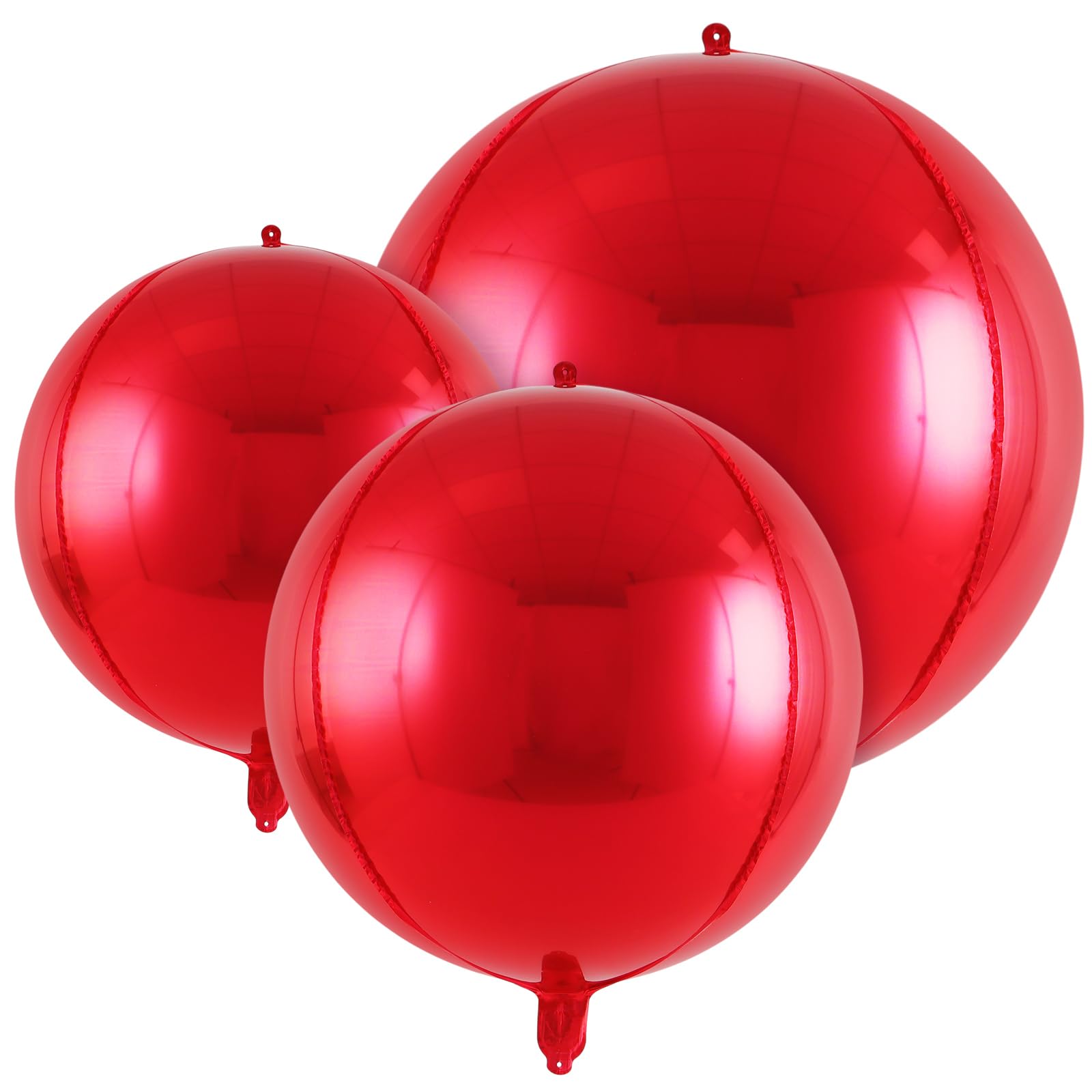 Photo 1 of 18 Pcs Red Foil Balloons Shiny Round Balloons Set Large Balloon Arch for Birthday Graduation Wedding Bachelorette Party Decorations, 5 Pcs 22 Inches, 5 Pcs 15 Inches, 8 Pcs 10 Inches