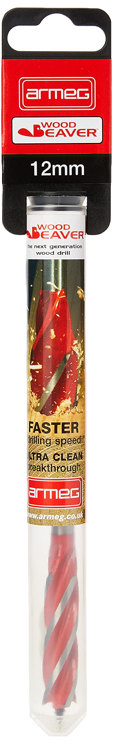 Armeg WWB12.0T 12.0 mm Wood Beaver Drill Bit - Red/Grey