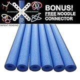 Oodles of Noodles Deluxe Foam Pool Swim Noodles - 6 Pack Blue 52 Inch Wholesale Pricing Bulk Pack and Free Connector