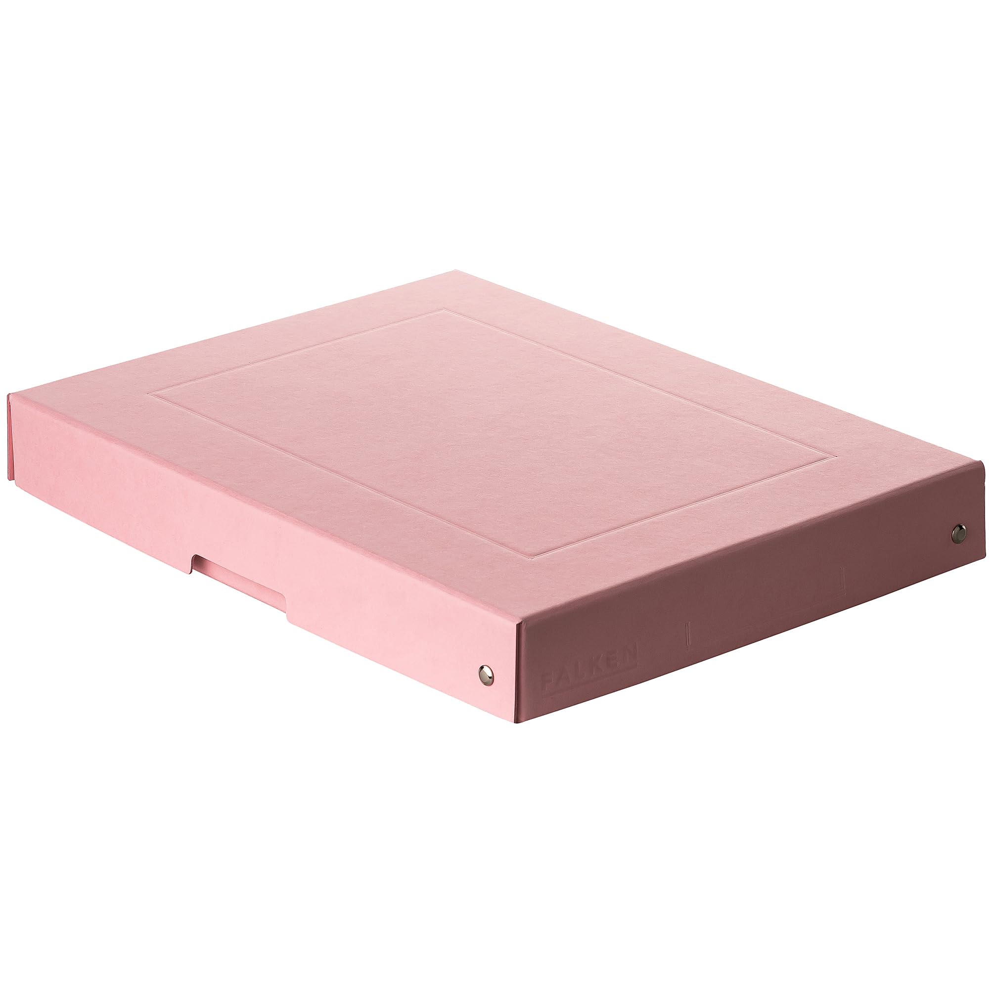 FALKEN Original PureBox Pastel Made in Germany 40 mm High DIN A4 Pink Storage Box with Lid Made of Sturdy Cardboard Vegan Gift Box Transport Box All-Purpose Box