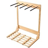 VEVOR Natural Pinewood Vertical Surfboard Stand – Freestanding Padded Rack for Longboards & Shortboards, Indoor Surfboard Holder for Garage, Home, or Surf Shop