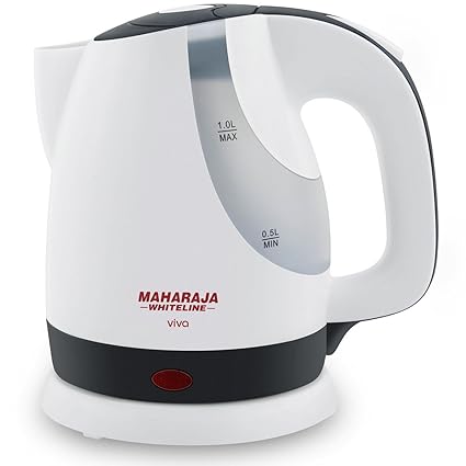 Maharaja Whiteline Viva 1-Litre Kettle (White/Black)