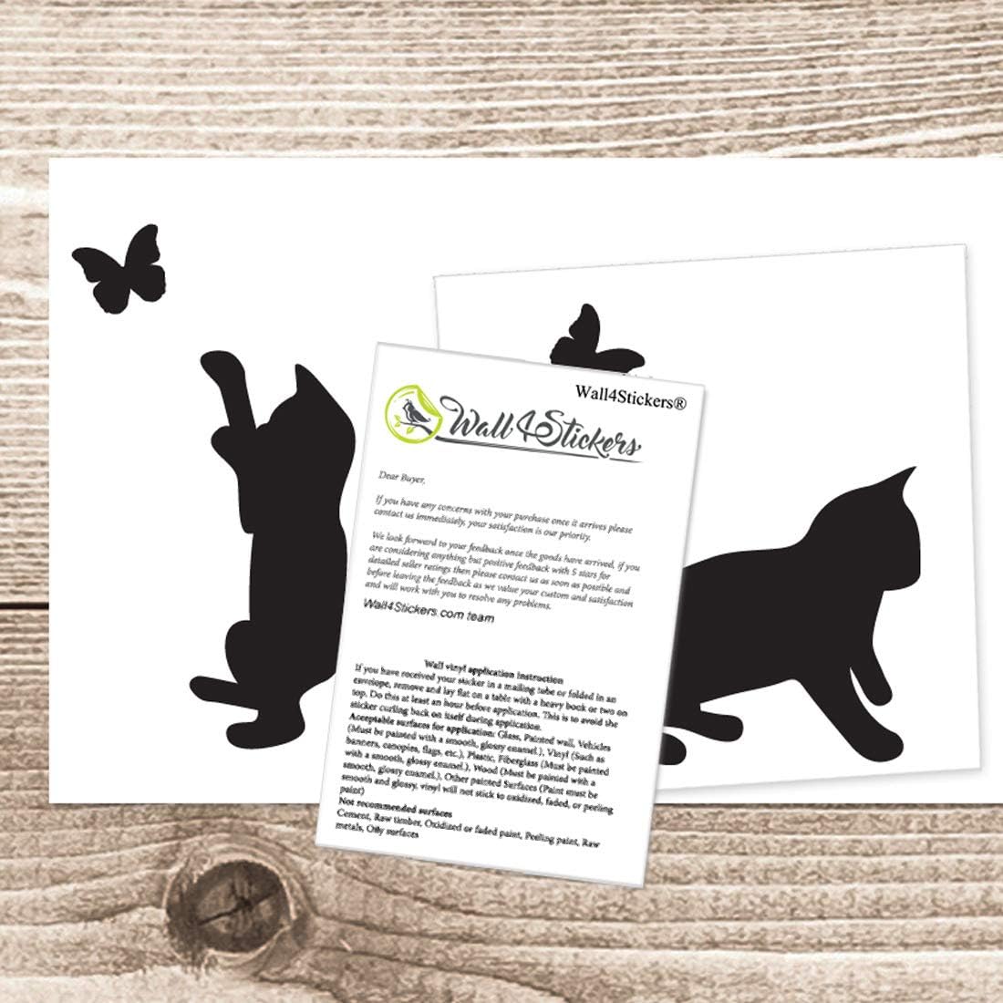Cats Playing Catching Butterflies Home Vinyl Wall Sticker Decor Decal Mural Kitchen Pets Wallpaper Decoration Kids Room Living Room Wall Art Interior Design - Image 4