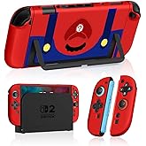 Gurgitat Dockable Case for Nintendo Switch 2 - Cute Cool Cartoon Design Soft TPU Grip Cover for Joy-Con Red MLA PC for Switch 2 Protective Case 2025 for Boys Teens Girls