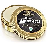 CRIUS COSMETICS Hair Pomade for Men - Certified Organic Pomade with Vegan Ingredients (Chronos And Creed), Natural Hair Balm for Strong Hold & Scalp Care (2 Fl Oz)