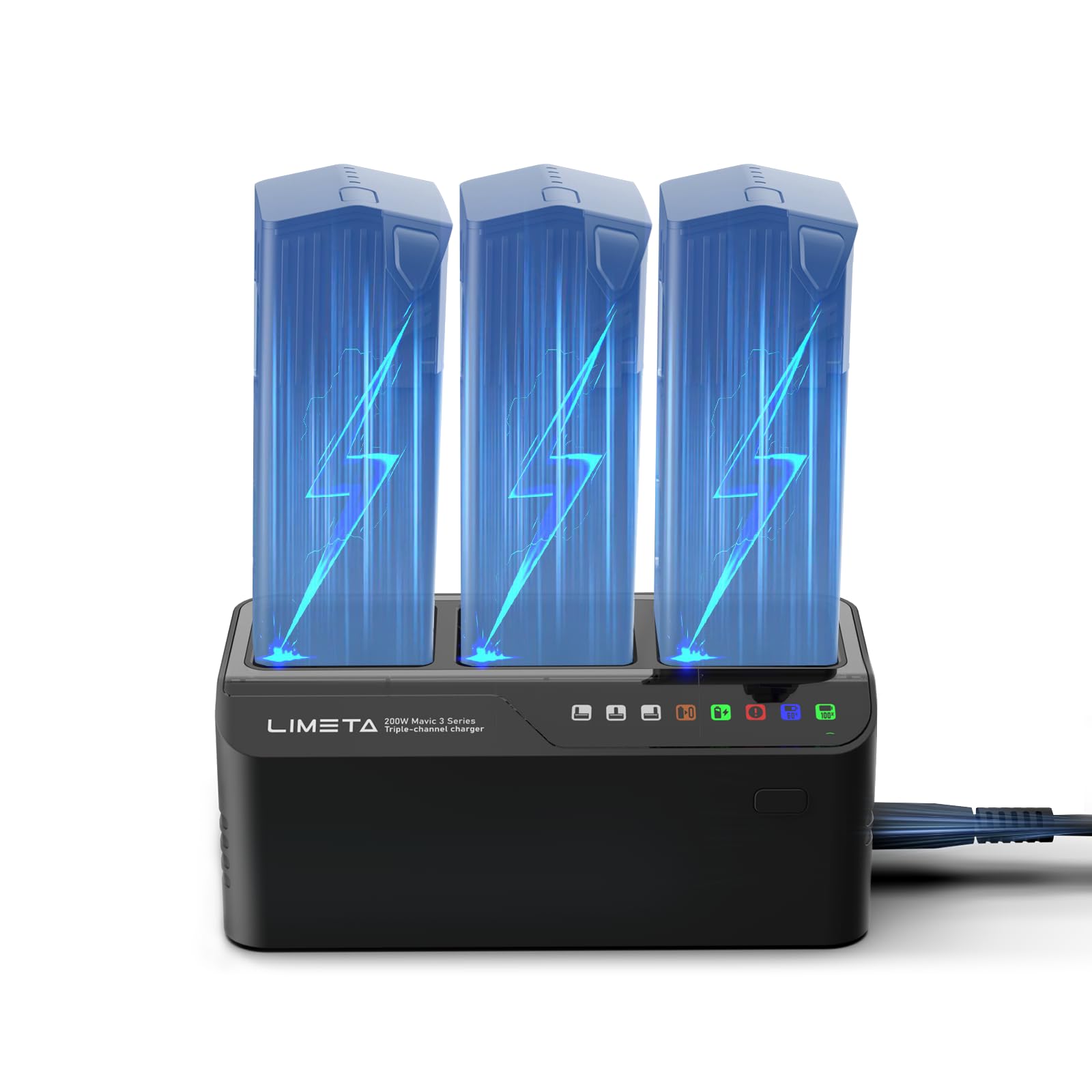 LIMETA MC336 Mavic 3/3 pro 200W Intelligent DJI Battery Charger Three-Channel Parallel Fast USB Charging Hub for DJI RC Pro Plus/RC Pro/RC/N1/Classic Remote Controller