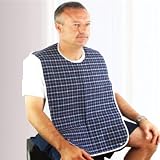 kuou Adult Bibs 3 Pack Red Green Blue Washable Elderly Dining Bibs view 7