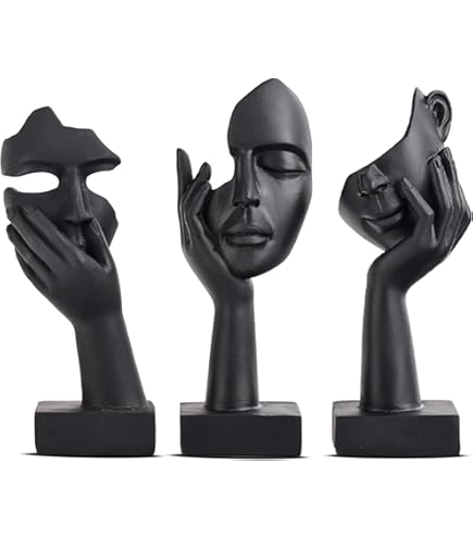 Amazon.com: Dawbun 3 Piece Thinker Statue Black Home Decor