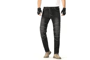 MOETCEYS Armored Motorcycle Pants Men Riding Jeans Motorbike Dirt Bike Denim Pants Racing Gear with Hip Knee Protective Pads