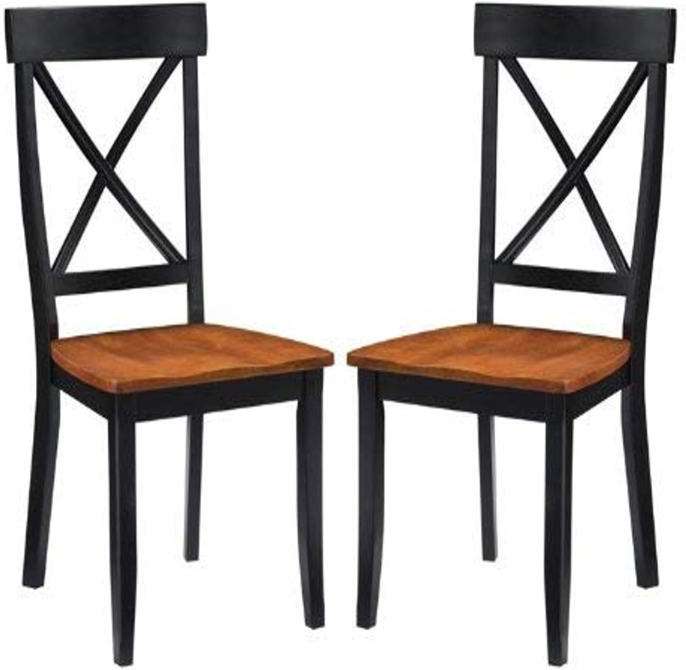 Home Styles 5168802 Dining Chair, Black and Cottage Oak Finish, 18