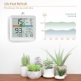 NOKLEAD Hygrometer Indoor Thermometer Digital Room Humidity Gauge Max Min Clock view 7