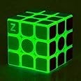 TANCH Fluorescent Speed Cube 3x3 Glow in The Dark Luminous Cubes Puzzle Magic CubesGreen