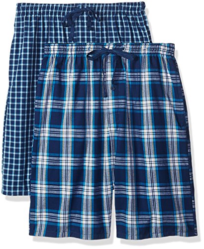 Hanes Men's 2-Pack Woven Pajama Short, Dark Blue, Large