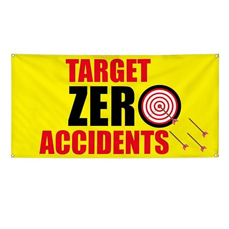 Amazon Com Vinyl Banner Sign Target Zero Accidents Business