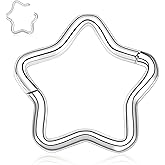 FUNLMO 316L Surgical Steel Septum Ring Star Nose Ring Hoop Daith Helix Tragus Rook Piercing Jewelry Cartilage Earring 16G