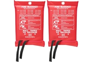 AKSIPO Fire Suppression Blankets - Emergency Fiberglass Fire Retardant Blankets for Home, Kitchen, Car & Warehouse - 2 Pack (47" x 47")