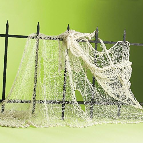 Halloween Ghastful White Haunted Cloth Curtain Wall Hanging Net for Trick or Treat Fancy Party - 4 Yds x 30"