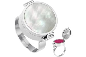 Lip Balm Ring – Stainless Steel Acrylic Open Design | Portable Aromatherapy Storage Ring Lipstick Pill Holder Round Clasp Acc