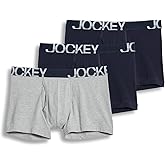 Jockey Men's Underwear ActiveStretch Boxer Brief - 3 Pack, True Navy/Grey Heather/True Navy, s