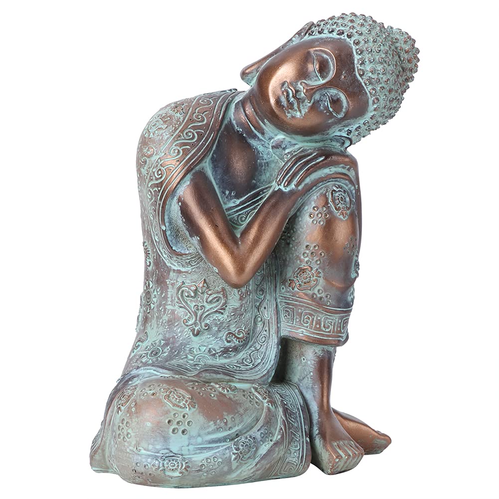 Buddha Statues Ornament Resin Material Household Accessories Bronze Color Terrace Porch for Garden