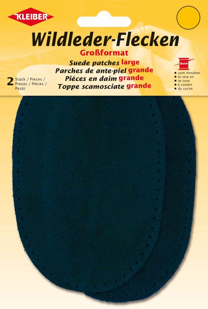 Kleiber Large Suede Sew on Trouser/Arm Patches-Navy Blue