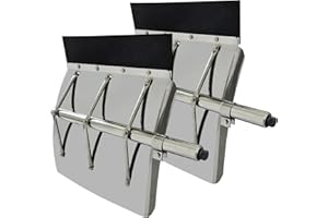 GaeaAuto 24"x24" Stainless Steel Quarter Fender Set Mud Flap Hangers with Single Bolt Mounting Brackets Fit for Semi Truck Trailer, 2PCS