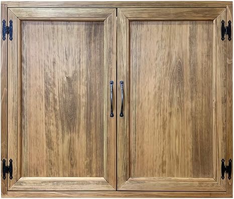 Amazon Co Jp 採光窓 室内窓 飾り蝶番 木製扉 両面仕様 マグネット仕様 アンティークブラウン 70 15 60cm 木製 檜 オーダーメイド ハンドメイド ホーム キッチン