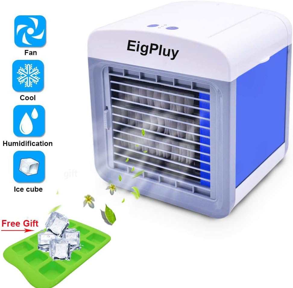 Alliebe Personal Air Cooler Mini Portable Air Conditioner Fan Desktop Space Cooler Personal USB Table Fan Small Evaporative Cooler Air Humidifier (A-AC1)