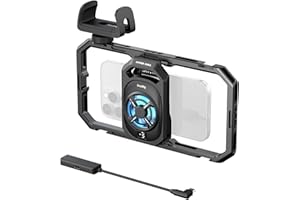 SmallRig Universal Hyper Chill Cooling Phone Cage for iPhone/Android, with 15W Active Cooler & 2-in-1 USB-C Adapter & Power Bank Holder, Compatible 2.5-3.1" Phones, Live Streaming Video Shooting-5275