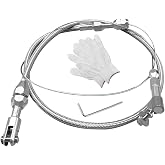 LHDOS 36" Universal Stainless Steel Swap Braided Throttle Cable Kit | Auto Adjustable Accelerator Cable Replacement, Fuel Line Gas Cable Kit with Aluminum Fitting &amp; Ferrule for Most Vehicles