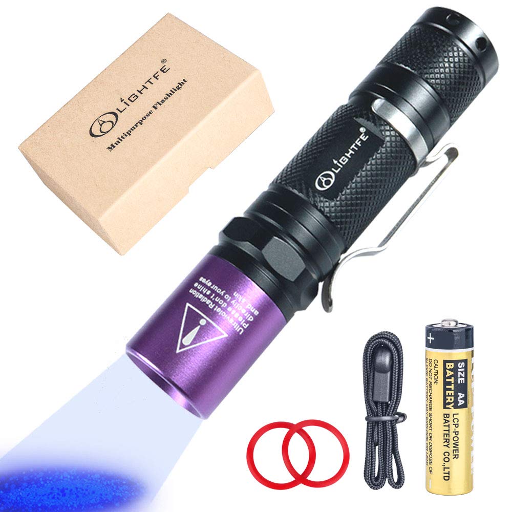 Blacklight 365nm UV Flashlight with LG UV LED Source 3 Watts High Power