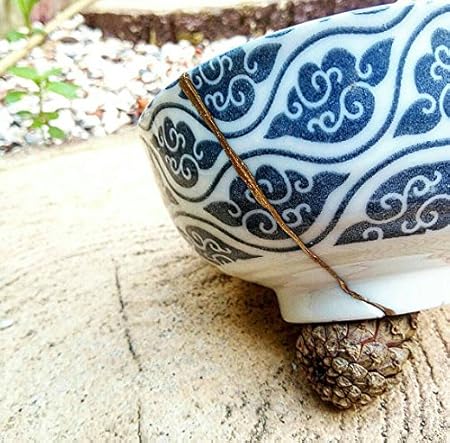 Kintsugi Bowl Grey Clouds Amazon Co Uk Kitchen Home