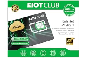 EIOTCLUB Physical eSIM Card for Android Unlocked Phones, Unlimited eSIM Downloads, Global Travel for Europe/USA/Japan/China/etc, Compatible with Unlocked Phones, Pre-Cut for Easy Use