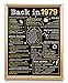 Geefuun 40th Birthday Gift Card Party Decorations - 1979 Sign Wedding Anniversary 40 Year Old Poster for Women Men, with Gold Frame