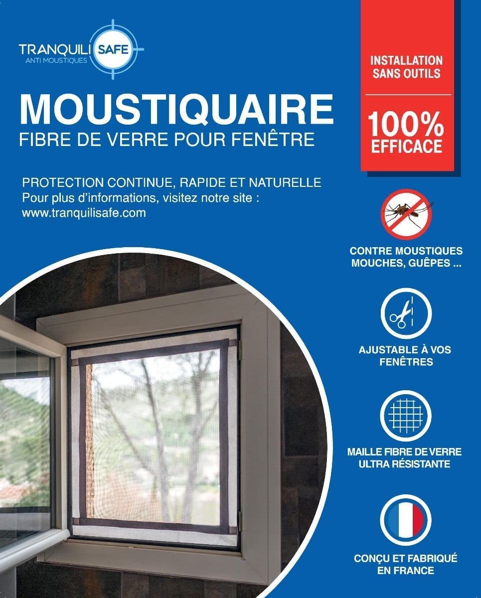Tranquilisafe® Adjustable Magnetic Fibreglass Mosquito Net for Windows - Magnetic Mosquito Net - Automatic Mosquito Net - Magnetic Mosquito Net