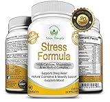 Stress & Anxiety Relief, Relaxation Herbal Dietary Supplement By Sain Templo - 100% Pure, Fast Acting, FDA Approved, Non GMO, Magnesium, Calcium & Vitamin Formula That Uplifts The Mood - 90 Capsules