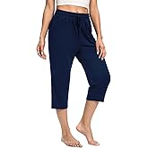 Women's Capri Yoga Pants Quick Dry High Waisted Hiking Lightweight Pants Drawstring Outdoor Pants for Women