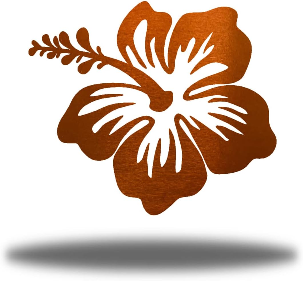 Plaques & Wall Art - Riverside Designs Hibiscus Flower Garden Metal Wall Art | Made in USA | Multiple Colors and Sizes (12
