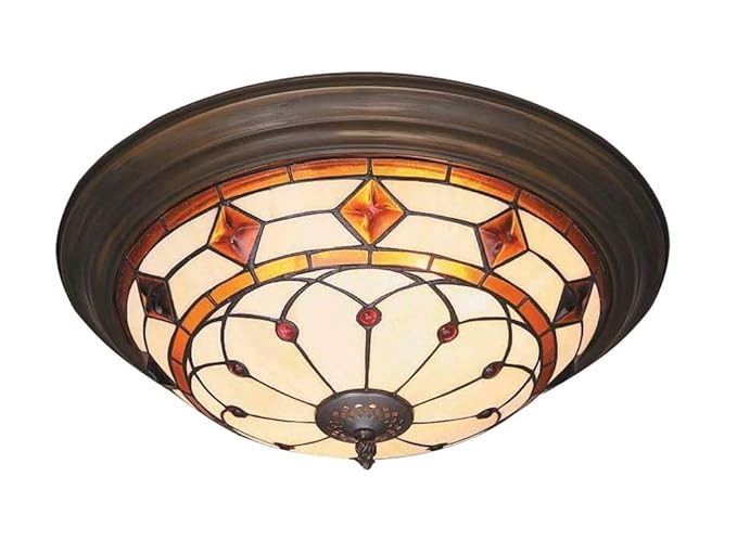 Diamonds And Jewels Tiffany Flush Ceiling Light