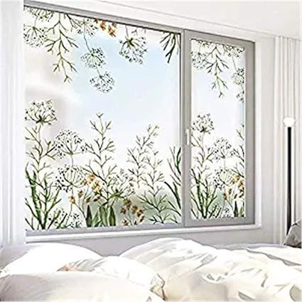 Stained Static Window Film Bathroom Privacy Films Patio Door Film