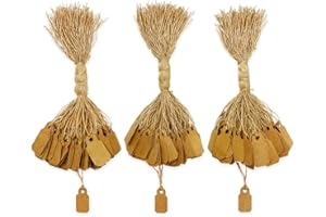 888 DISPLAY USA, INC 300 Paper Kraft String Price Tags Jewelry Ring Sale Display 3/8" x 7/8" (10 x 22mm)