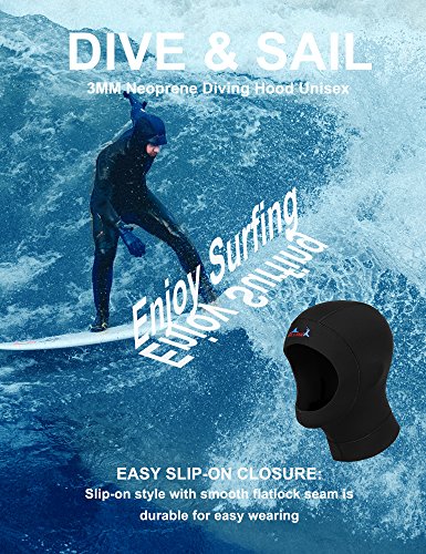 image for Neoprene Dive Hood , DIVE & SAIL Water Neoprene Wetsuits Hood for Men 