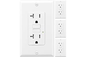XIMAOEASE 4 Pack GFCI Outlet 20 Amp,Self-Test,Electrical Outlet with Thinner Design,WR Weather Resistant GFCI Receptacle,Ground Fault Circuit Interrupters,Indoor or Outdoor Use,UL Listed，White