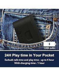 Auriculares inalámbricos, auriculares Bluetooth cancelación de ruido estéreo HD Twins Mini Invisible auriculares con cargador de portátil caja y micrófono integrado para iPhone, iPad, Smartphones, Huawei, Laptop notebook negro