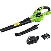 TODOCOPE 20V Cordless Leaf Blower with Battery and Charger, Electric Leaf Blower Vacuum, Battery Leaf Blower Cordless for Lawn, Variable Speed, Lightweight, Quick Charge, Green, (TDC-CB20)