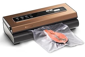 Mesliese Vacuum Sealer Machine Powerful 90Kpa Precision 6-in-1 Compact Vacuum Food Preservation System with Cutter, 2 Bag Rol