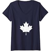 Women's Canada Maple Leaf Vintage T-Shirt Canada Day T-Shirt V-Neck T-Shirt