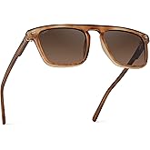 WearMe Pro WMP Eyewear - Men's Polarized Bold Geometric Flat Top, Key Hole Design, Acetate Frame Sunglasses