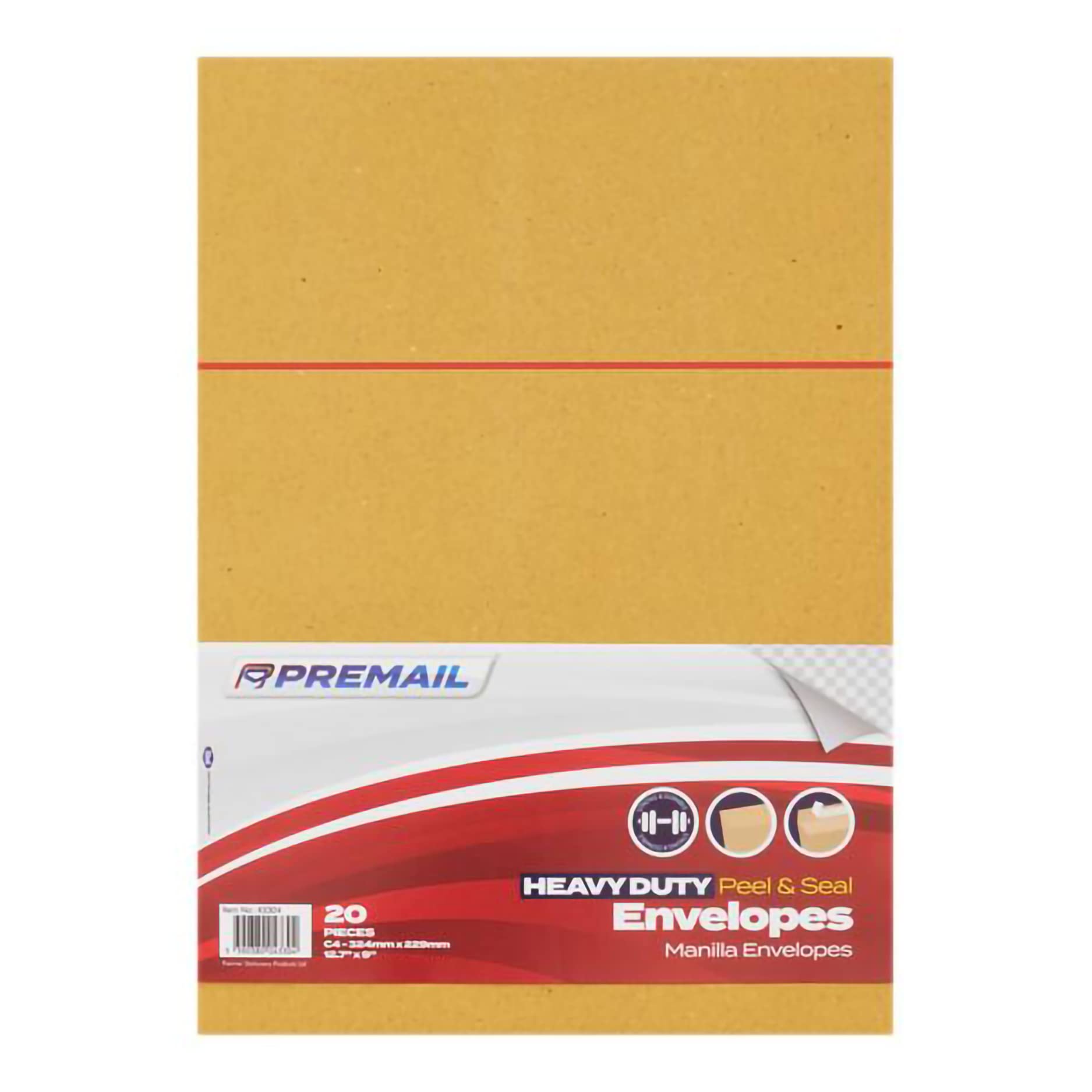 Premier Stationery C4 Envelopes, Heavy Duty, Peel & Seal Manilla Document Storage, Stationary Supplies, Ideal for Brochures, Invoices & Catalogues, Office Stationary, 110gsm (Pack of 20)